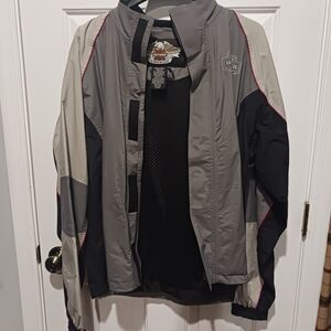Harley-Davidson Gray and Black Windbreaker